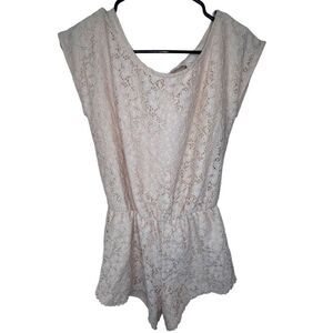 Mimi Chica Pink Lace Short Romper